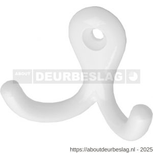 Hermeta 0560 handdoekhaak dubbel wit - R20100670 - afbeelding 1