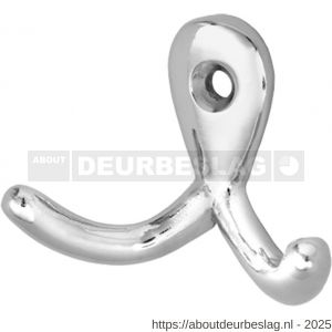 Hermeta 0560 handdoekhaak dubbel nikkel gepolijst - R20100671 - afbeelding 1