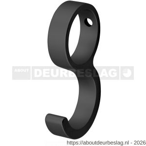 Hermeta 0591 schuifhaak voor ronde garderobebuis D=19 mm mat zwart - R20101543 - afbeelding 1