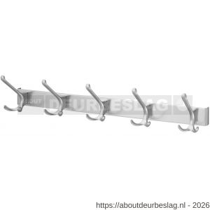 Hermeta 0825 garderobe kapstok 5x haak nummer 820 naturel - R20100235 - afbeelding 1