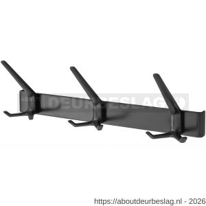 Hermeta 0863 garderobe kapstok 3x haak nummer 860 zwart - R20101380 - afbeelding 1