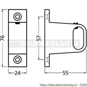 Hermeta 1042 garderobebuis steun midden Gardelux 1 type 2 naturel EAN sticker - R20100434 - afbeelding 2
