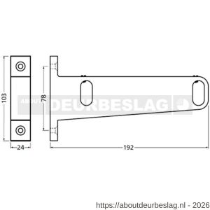 Hermeta 1081 garderobebuis steun eind rechts Gardelux 1 type 5 naturel - R20101865 - afbeelding 2