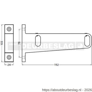Hermeta 1082 garderobebuis steun midden Gardelux 1 type 5 naturel - R20101866 - afbeelding 2