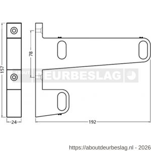 Hermeta 1090 garderobebuis steun eind links Gardelux 1 type 6 naturel - R20101867 - afbeelding 2