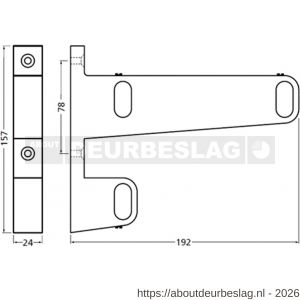 Hermeta 1092 garderobebuis steun midden Gardelux 1 type 6 naturel - R20101869 - afbeelding 2