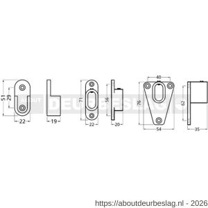 Hermeta 1180 garderobebuis steun in de dag Gardelux 1 naturel - R20101885 - afbeelding 2