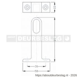 Hermeta 1190 garderobebuis plafondbevestiging steun eind Gardelux 1 nieuw zilver - R20102205 - afbeelding 2