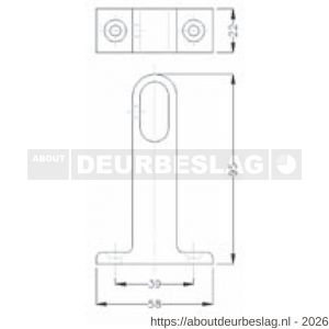 Hermeta 1192 garderobebuis plafondbevestiging steun midden Gardelux 1 naturel - R20101887 - afbeelding 2