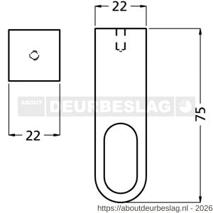 Hermeta 1194 garderobebuis plafondbevestiging steun eind Gardelux 1 type 1 naturel - R20100527 - afbeelding 2