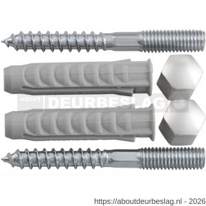 Hermeta 1199 garderobebuis montageset Gardelux 1 M8 naturel - R20101888 - afbeelding 1