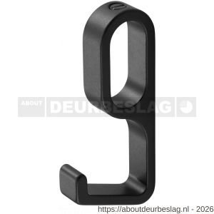 Hermeta 1201 garderobebuis jashaak enkel Gardelux 1 mat zwart - R20101475 - afbeelding 1