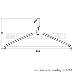 Hermeta 1262 garderobe kledinghanger Gardelux 1 zelfrichtend naturel - R20101838 - afbeelding 2