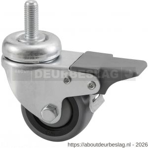 Hermeta 1356 garderobe zwenkwiel met rem M10 verzinkt - R20101359 - afbeelding 1