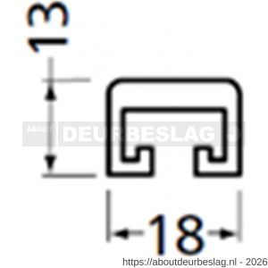 Hermeta 2005 garderobe legprofiel Gardelux 2 13x18 mm L 500 cm mat naturel - R20102125 - afbeelding 2