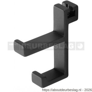 Hermeta 2085 garderobebuis jashaak dubbel Gardelux 2 mat zwart - R20100422 - afbeelding 1