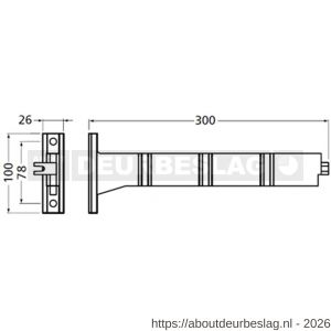 Hermeta 2093 garderobebuis steun Gardelux 2 RAL 9011 zwart - R20101826 - afbeelding 2