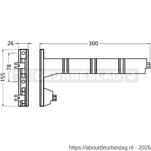 Hermeta 2094 garderobebuis steun Gardelux 2 RAL 9011 zwart - R20101825 - afbeelding 2