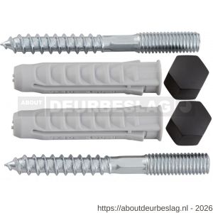 Hermeta 2095 garderobe montageset garderobebuis Gardelux 2 M8 mat zwart - R20100345 - afbeelding 1