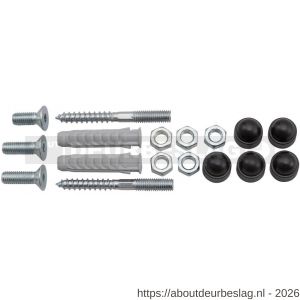 Hermeta 2097 garderobe montageset muurbevestiging Gardelux 2 type 12 mat zwart - R20100559 - afbeelding 1