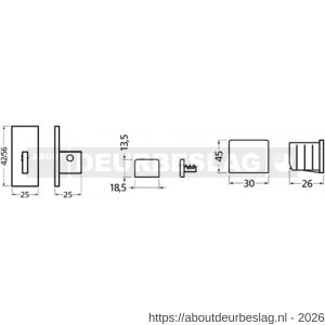Hermeta 2161 garderobelijst eindstop Gardelux 2 voor lijst 2001 mat naturel - R20101690 - afbeelding 2