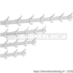 Hermeta 2680 wand garderobe kapstok serie A 3-haaks aluminium winkelverpakking - R20100616 - afbeelding 3