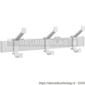 Hermeta 2680 wand garderobe kapstok serie A 3-haaks aluminium winkelverpakking - R20100616 - afbeelding 1