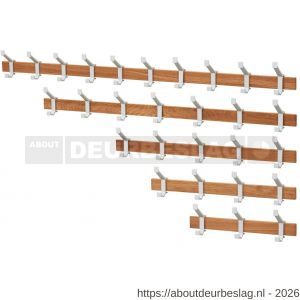 Hermeta 2680 wand garderobe kapstok serie A 3-haaks hout winkelverpakking - R20100617 - afbeelding 3