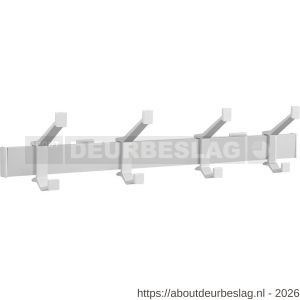 Hermeta 2681 wand garderobe kapstok serie A 4-haaks aluminium winkelverpakking - R20100618 - afbeelding 1