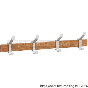 Hermeta 2681 wand garderobe kapstok serie A 4-haaks hout winkelverpakking - R20100619 - afbeelding 1