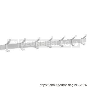 Hermeta 2684 wand garderobe kapstok serie A 7-haaks aluminium winkelverpakking - R20100622 - afbeelding 1