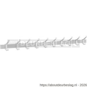 Hermeta 2685 wand garderobe kapstok serie A 10-haaks aluminium winkelverpakking - R20100624 - afbeelding 1