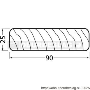 Hermeta 3007 zitbank zitdeel hout 90x25 mm meranti hardhout per meter - R20101350 - afbeelding 2