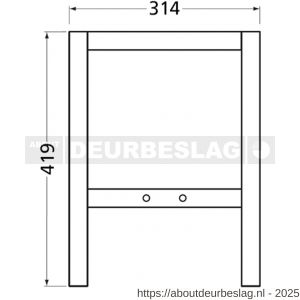 Hermeta 3063 steun voor zitbank verbindingsregel Gardelux type 3 zwart - R20101355 - afbeelding 2