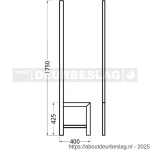 Hermeta 3075 zitbank banksteun Gardelux type 5 Gardelux vrijstaand zwart - R20101356 - afbeelding 2