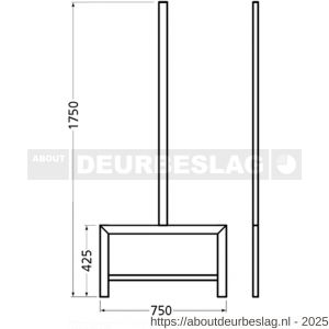 Hermeta 3076 zitbank banksteun Gardelux type 6 Gardelux vrijstaand zwart - R20101357 - afbeelding 2