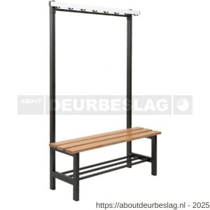Hermeta 3085 zitbank Gardelux type 5 115 cm houten zitting met schoenenrek zwart - R20101345 - afbeelding 1
