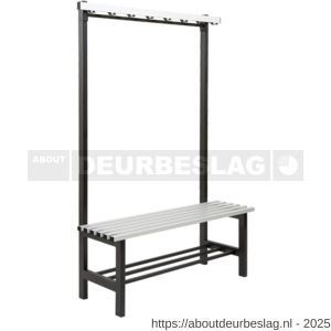Hermeta 3087 zitbank Gardelux type 5 115 cm aluminium zitting met schoenenrek zwart - R20101333 - afbeelding 1