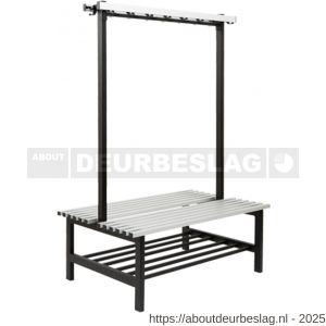 Hermeta 3092 zitbank Gardelux type 6 115 cm aluminium zitting met schoenenrek zwart - R20101335 - afbeelding 1