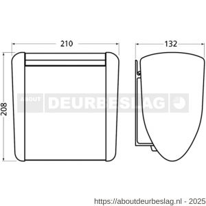 Hermeta 3275 wand afvalbak 2,5 L RAL 5011 EAN sticker - R20100212 - afbeelding 2