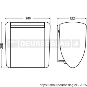 Hermeta 3280 wand afvalbak 3,5 L RAL 5011 EAN sticker - R20100214 - afbeelding 2
