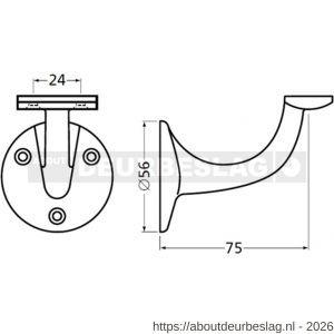 Hermeta 3507 leuninghouder 75 mm vlakzadel zwart EAN sticker - R20101705 - afbeelding 2