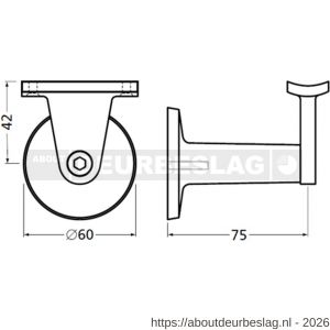 Hermeta 3515 verstelbare samengestelde leuninghouder holzadel tapgat nieuw zilver - R20100869 - afbeelding 2
