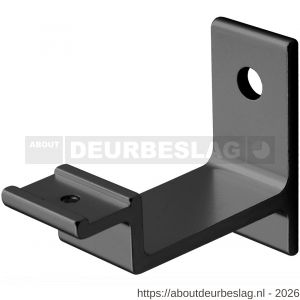 Hermeta 3541 leuninghouder vlakzadel stokschroef mat zwart - R20101512 - afbeelding 1