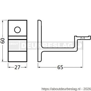Hermeta 3541 leuninghouder vlakzadel stokschroef mat zwart - R20101512 - afbeelding 2