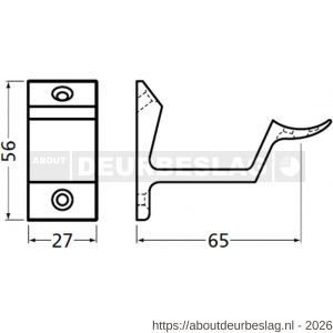 Hermeta 3542 leuninghouder holzadel opschroevend mat naturel - R20100891 - afbeelding 2