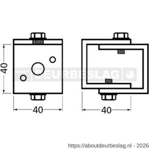 Hermeta 3580 leuning afstandhouder 44-56 mm mat naturel - R20101795 - afbeelding 2