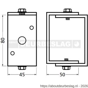 Hermeta 3581 leuning afstandhouder 55-76 mm mat naturel - R20101796 - afbeelding 2