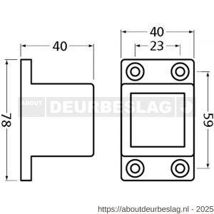 Hermeta 3675 doorvalbeveiliging steun in de dag vierkant links en rechts wit - R20101840 - afbeelding 2