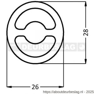 Hermeta 3850 koker doorvalbeveiliging rond-ovaal 28x26x3 mm aluminium 300 cm wit - R20102090 - afbeelding 2